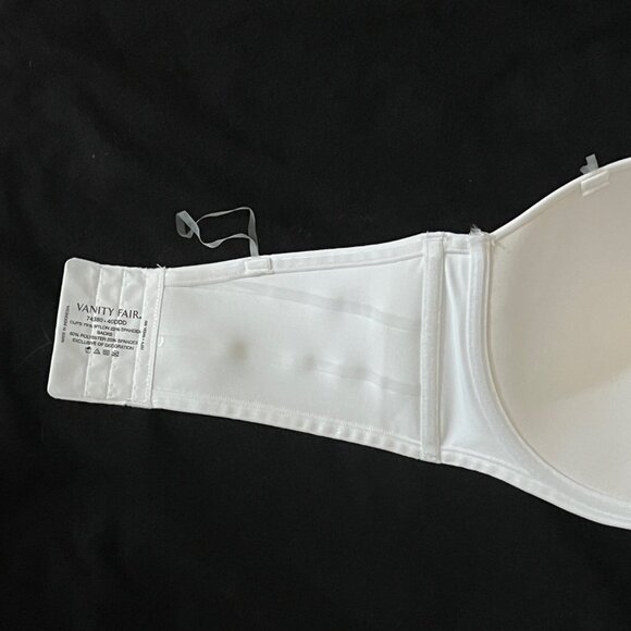 Vanity Fair convertible strapless or with. Underwire Bra 44DDD (44F) White New - Picture 8 of 9